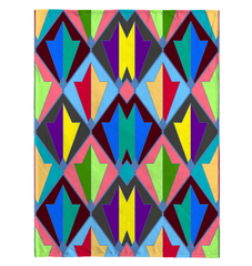 Whispering Vines Art Nouveau Sherpa Blanket draped over a bed.