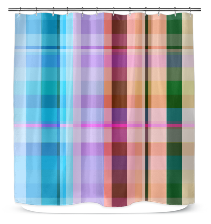 Invite a burst of color into your bathroom with the Prism Fusion Shower Curtain, featuring a dynamic, colorful design.