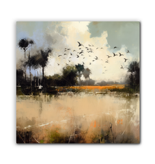 Desert Oasis Landscape Wrapped Canvas