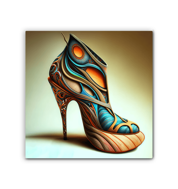Abstract Fusion: Futuristic Shoe Wrapped Canvas - Beyond T-shirts