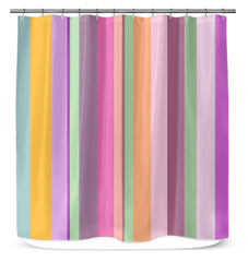 Close-up of Earthy Elegance Stripe Shower Curtain material and pattern.
