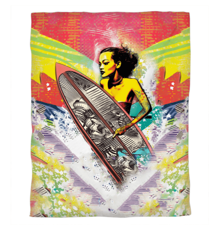 Surfing 5 29 Duvet Cover featuring a vibrant and artistic surf motif for a dynamic and stylish bedroom ambiance.