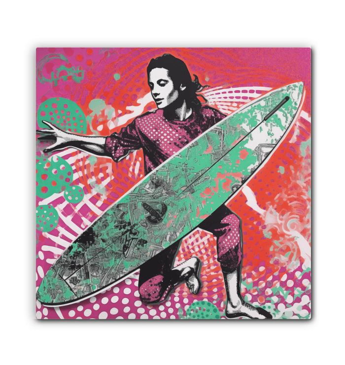 Close-up of Surfing 5 10 Canvas wave design