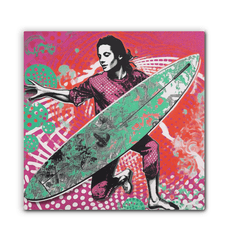 Close-up of Surfing 5 10 Canvas wave design