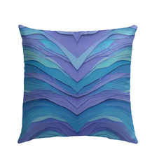 Durable outdoor pillow with Kirigami Hummingbird Haven pattern.