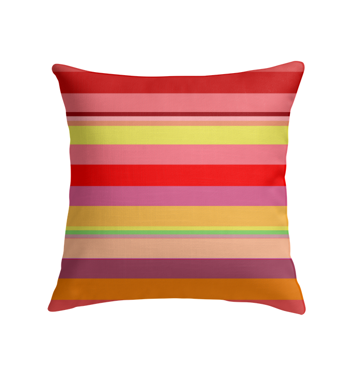 Cozy corner featuring Aurora Borealis Colorful Stripe Pillow.