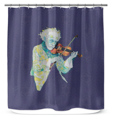 Meadow Melody Bath Curtain featuring a floral design