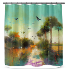 Sunset Serenity Landscape Shower Curtain