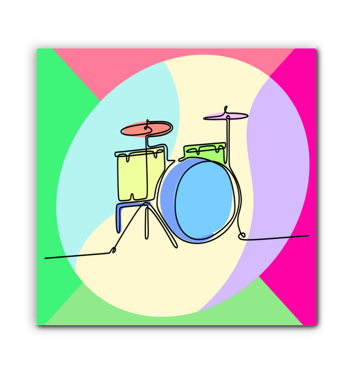 Drums Line Art Wrapped Canvas - Beyond T-shirts