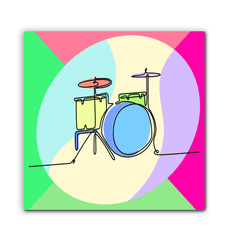 Drums Line Art Wrapped Canvas - Beyond T-shirts