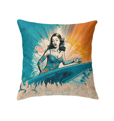 Tropical Swells Indoor Pillow Dive Into Surfing Luxury - Beyond T-shirts