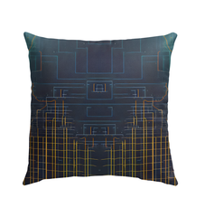 Weather-resistant outdoor pillow with elegant garden pattern