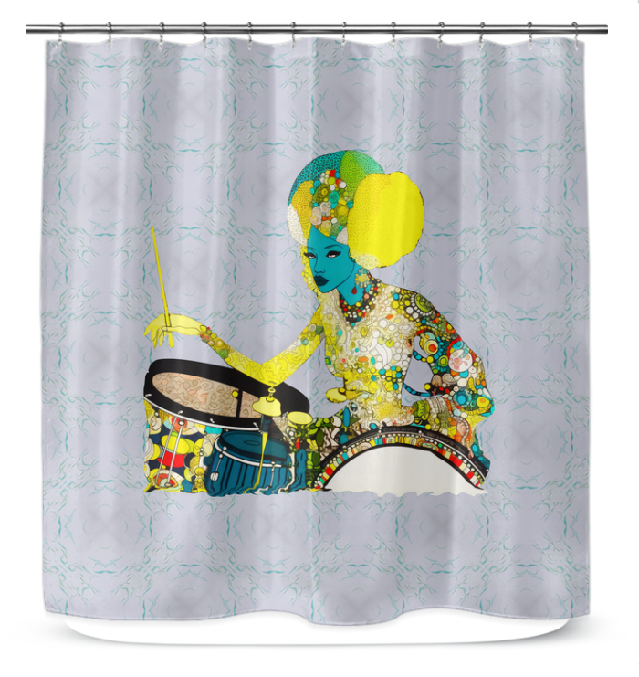 Garden of Dreams Shower Curtain featuring a lush garden scene.