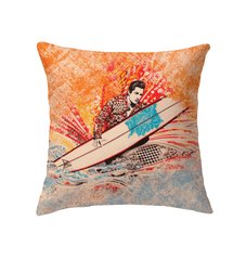 Surfing Sunsets Indoor Pillow Embrace The Coastal Tranquility - Beyond T-shirts