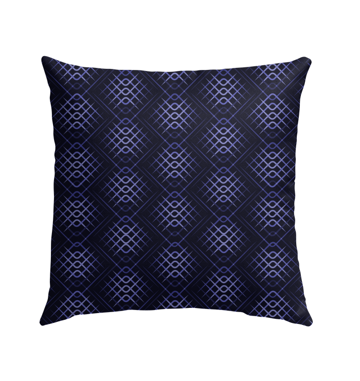 Detailed view of Ikat pattern on outdoor pillow