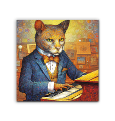 Cat's Dreamy Moonlight Wrapped Canvas