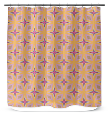 Elegant chevron shower curtain in contemporary bathroom setting