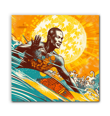 Vibrant colors of Surfing 5 18 Wrapped Canvas