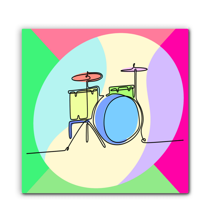 Drums Line Art Wrapped Canvas - Beyond T-shirts