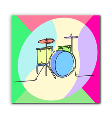 Drums Line Art Wrapped Canvas - Beyond T-shirts