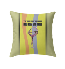 Elegant indoor pillow inspired by Buddha's bliss for mindful spaces.


