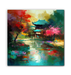 Sunset Serenity Landscape Wrapped Canvas