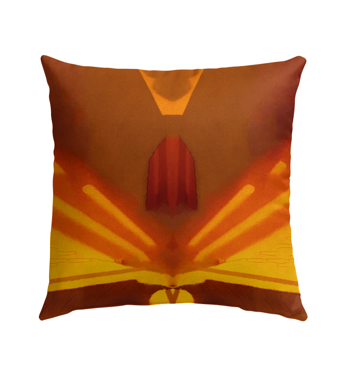 Detail view of SurArt 96 Outdoor Pillow, emphasizing its vibrant artwork and durable material for lasting outdoor decor.