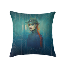 Opulent Oasis Indoor Pillow displayed on a modern couch