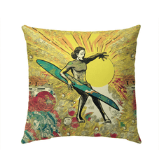 Surfing 1 11 Outdoor Pillow - Beyond T-shirts