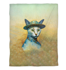 Close-up of Whimsical Cat Dreams Duvet Cover fabric