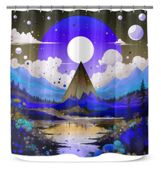Whimsical Winter Woods Snowy Forest Curtain
