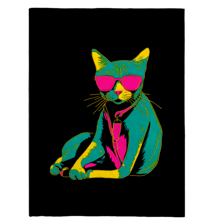 Lively Cat Mischief Sherpa Blanket - Beyond T-shirts