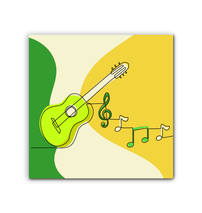 Guitar Line Art Wrapped Canvas - Beyond T-shirts