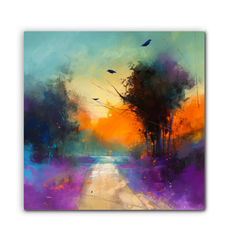 Moonlit Forest Path Wrapped Canvas