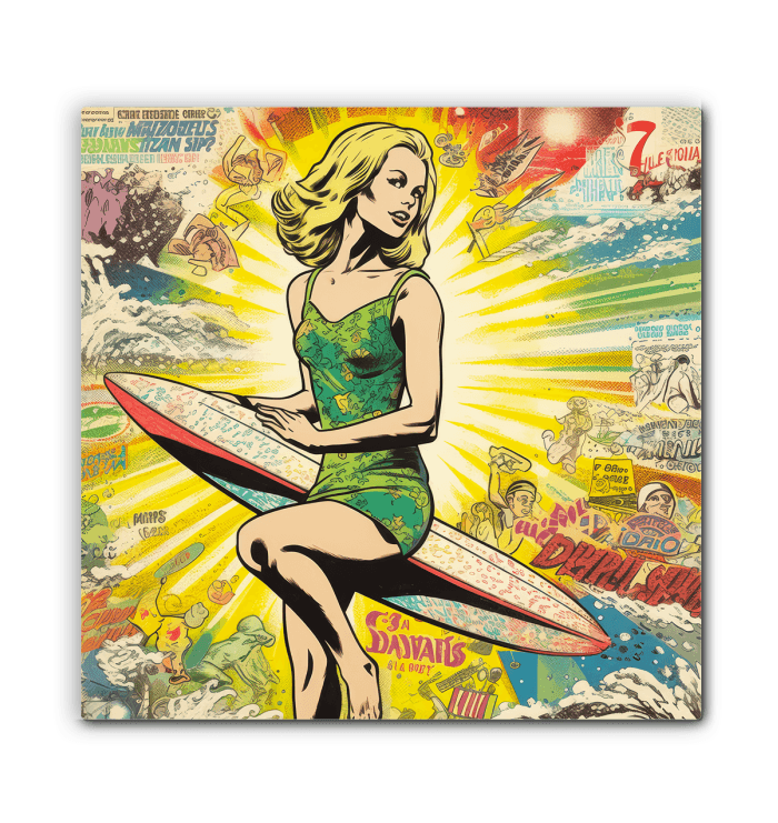 Surfing 1 25 Wrapped Canvas - Beyond T-shirts