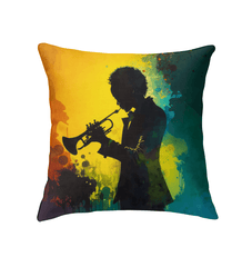 SurArt 122 Indoor Pillow placed on a cozy chair, enhancing the room with its unique artistic design and inviting comfort.