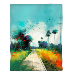 Coastal Paradise Landscape Duvet Cover