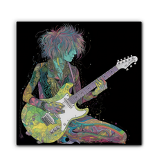 Detailed view of Lily Lane Wall Canvas with vibrant colors.