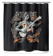 Vinyl Vignette Shower Curtain