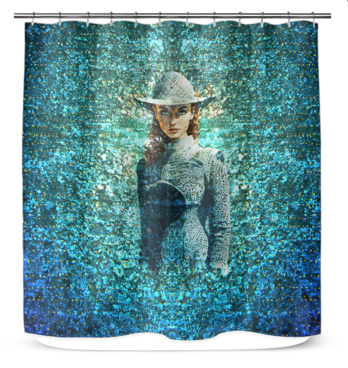 Close-up of Celestial Dream Beyond Style Shower Curtain pattern.