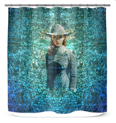 Close-up of Celestial Dream Beyond Style Shower Curtain pattern.