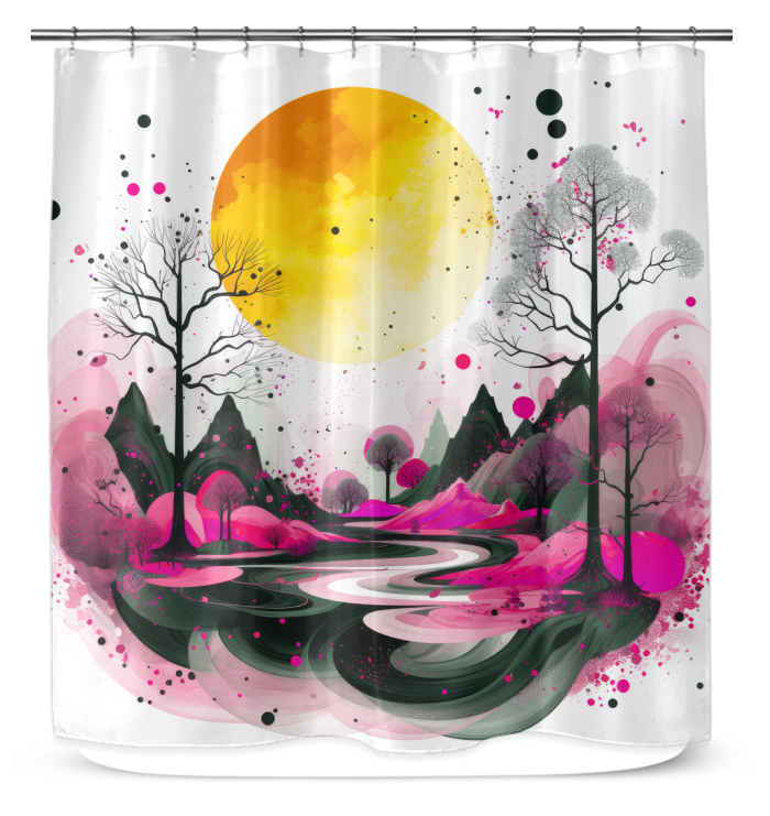 Serene Sunset Serenity Landscape Shower Curtain