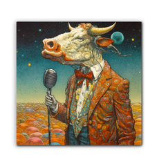 Goat's Whimsical World Wrapped Canvas