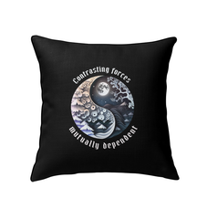 Silhouette Sunset Yin Yang Indoor Pillow - Front View.