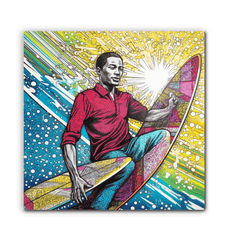 Surfing 5 20 Canvas showcasing ocean waves