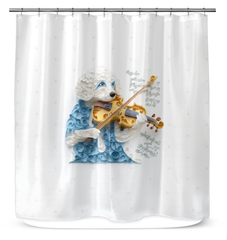 Underwater Coral Reef Shower Curtain with colorful marine life design.