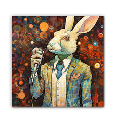 Bunny's Cozy Meadow Wrapped Canvas