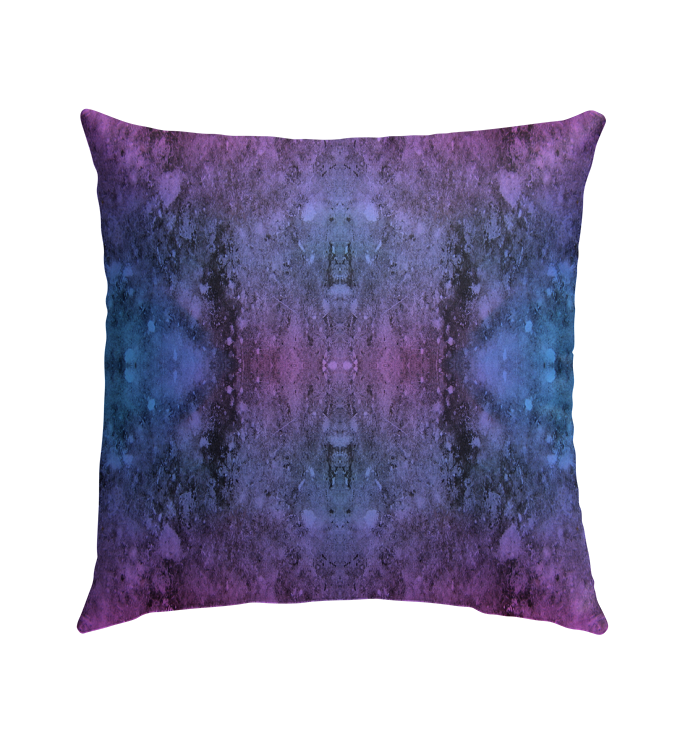 Close-up of Mystic Night Beyond Style Outdoor Pillow with intricate night sky patterns.