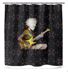 Detailed view of the Meadow Magical Shower Curtain's high-quality fabric and enchanting pattern.