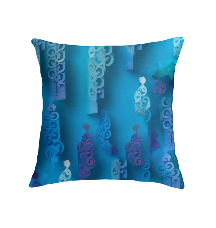 Close-up of Enchanted Forest design on decorative indoor pillow.